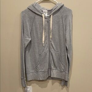 Aerie Gray Zip-Up Hoodie